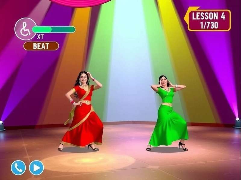 Bollywood Dance Magic Gameplay Screenshot Bollywood Dance Magic gameplay showing beat indicators and dance move prompts