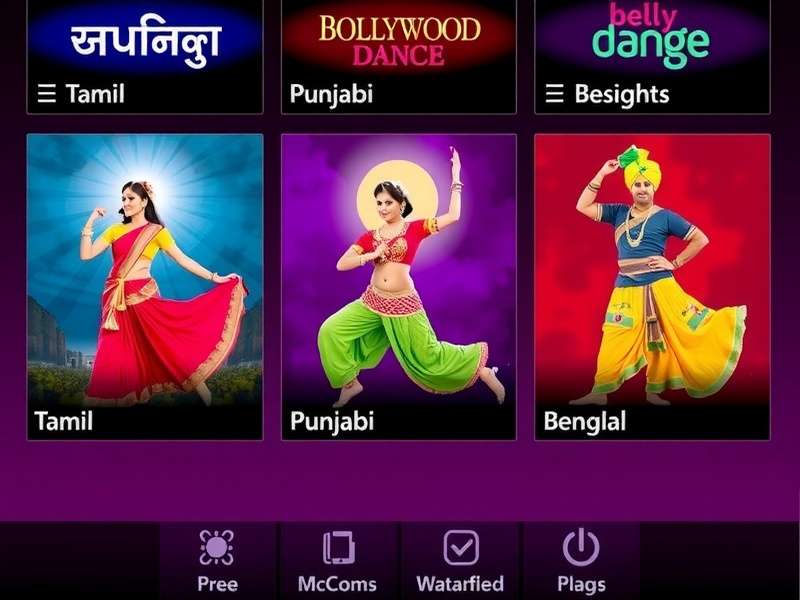 Bollywood Dance Magic Regional Localization Bollywood Dance Magic regional interfaces showing Tamil, Punjabi, and Bengali versions